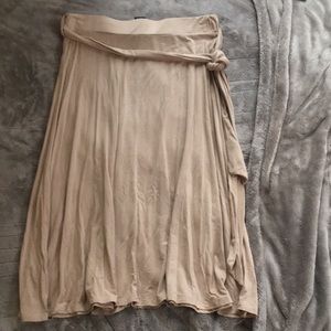 Tan mid calf skirt